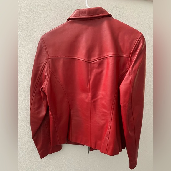 Tiboa Leathers dark red jacket, women’s size S - Picture 3 of 9